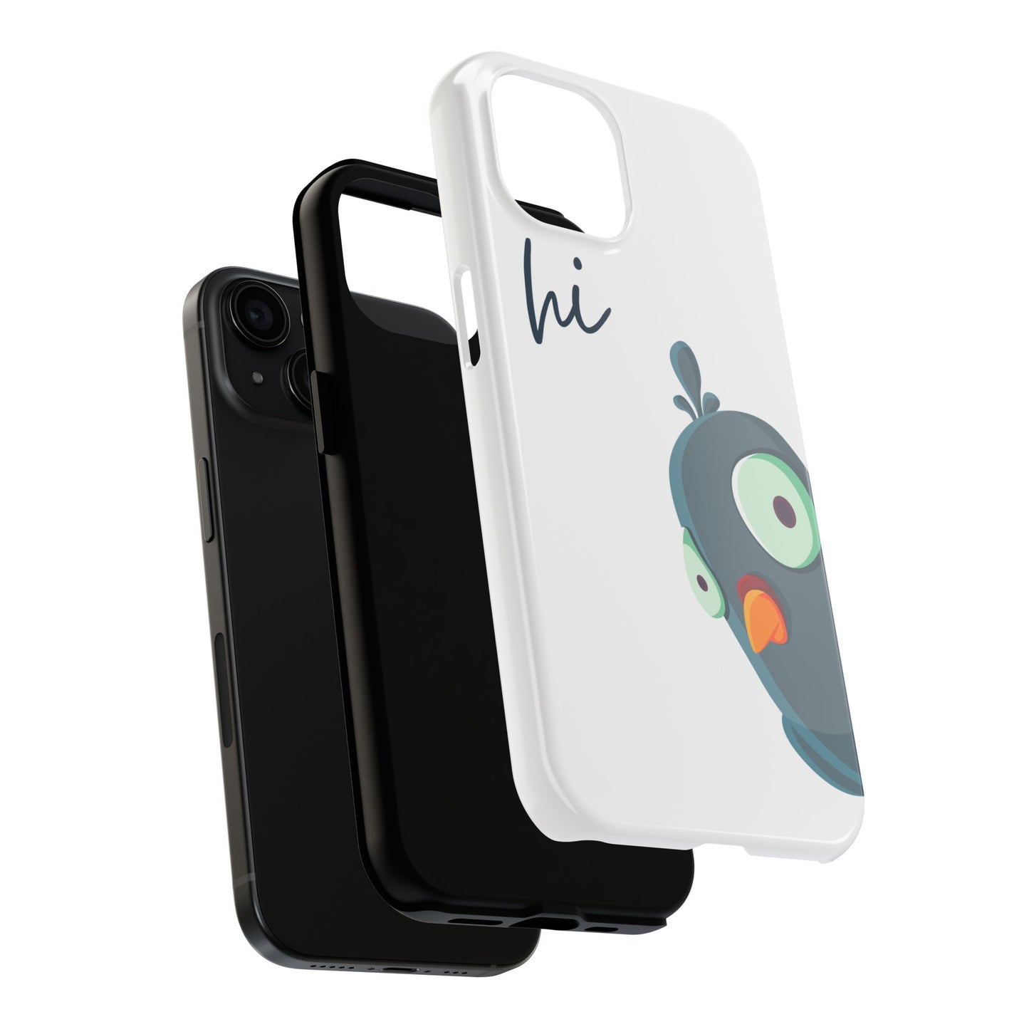 “Cute Aesthetic Peeking Bird Phone Case – Neutral Minimal Design, Say Hi Style, Perfect for College & School Girls”