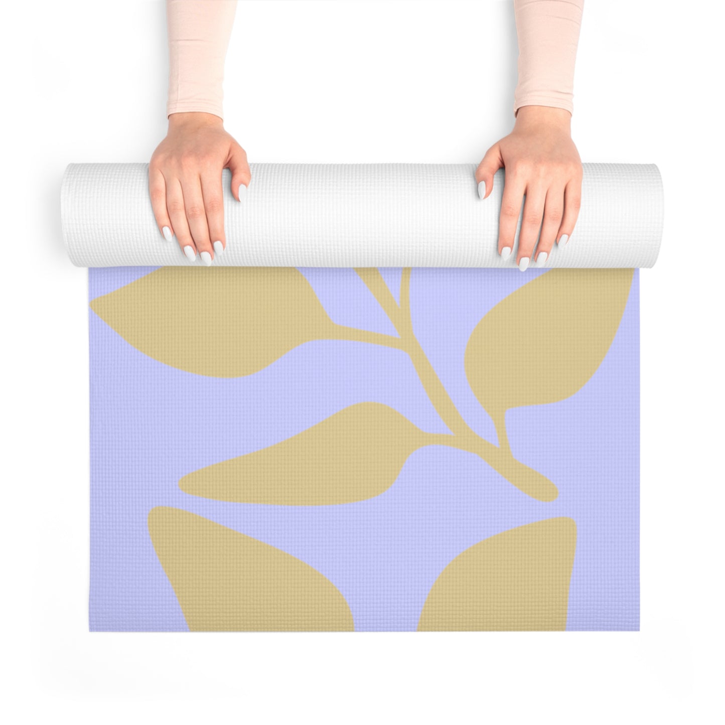 Periwinkle Botanical Foam Yoga Mat - Eco-Friendly Exercise Mat, Non-Slip Yoga Mat, Home Workout Gear for Mindfulness, Fitness Gift