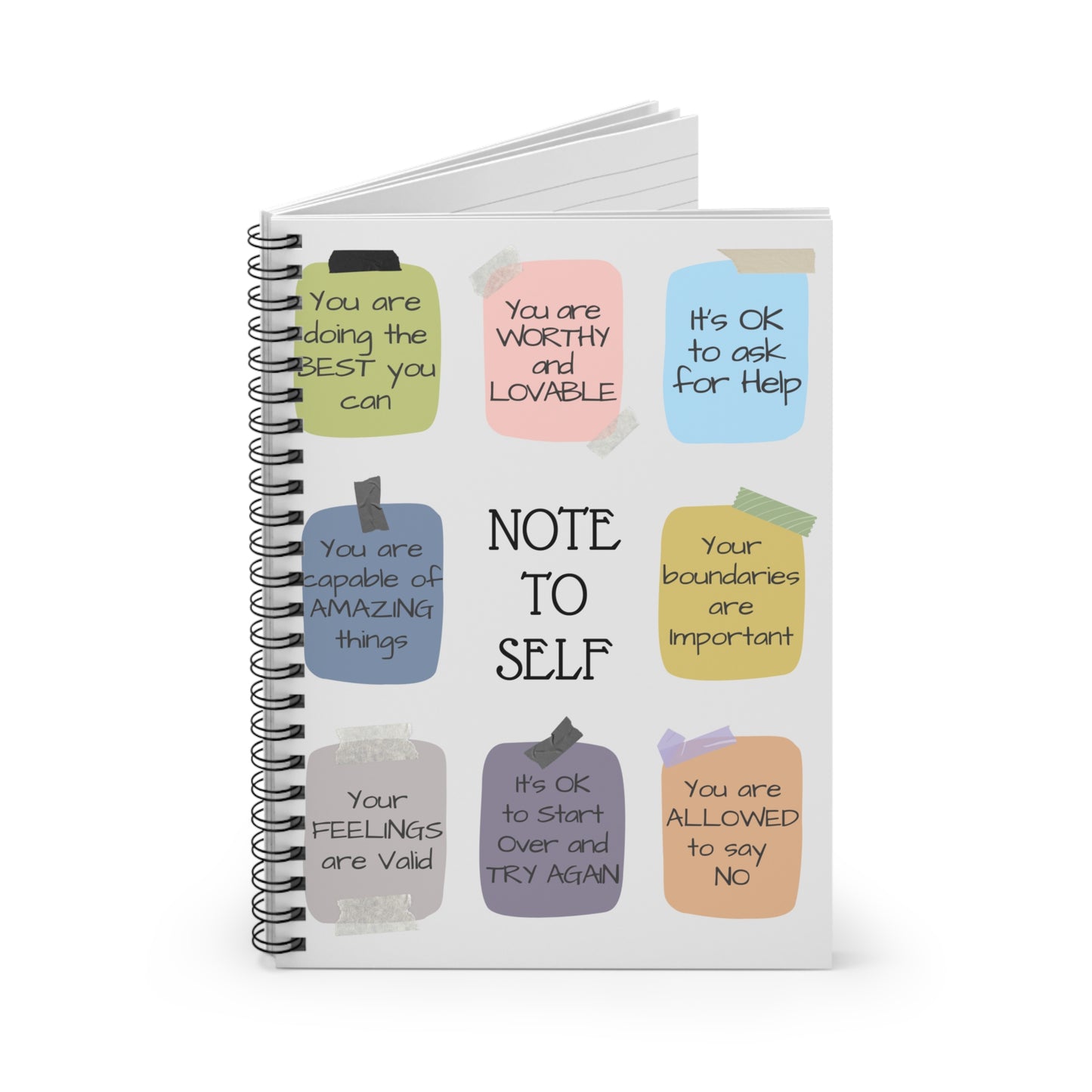 Sticky-Note Spiral Notebook - Ruled Line for School Kids, College Kids, and Teens, Back to School Supplies, Reminder Journal, To-Do List
