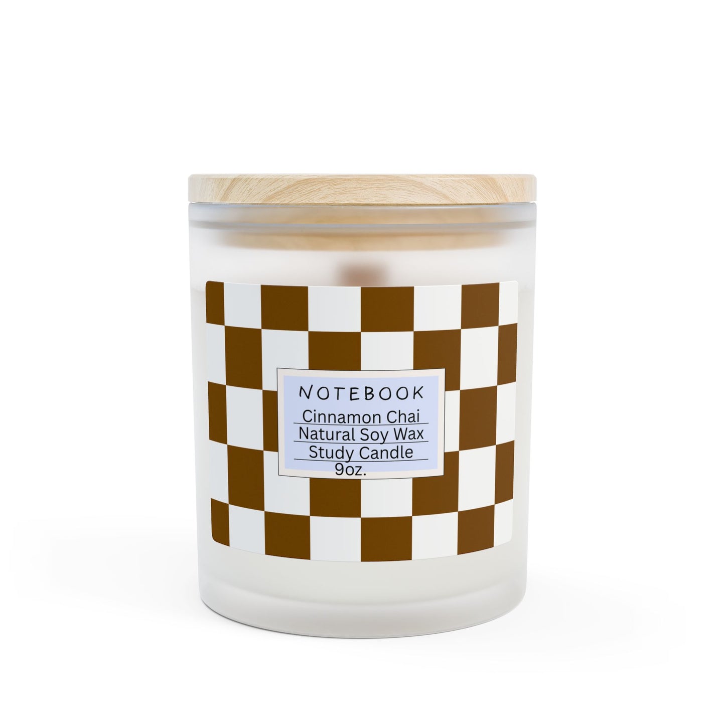 9oz Frosted Glass Candle - Cinnamon Chai Scented Study Candle for College Students, Dorm Room Decor, Relaxation Candle, Self-Care Gift,