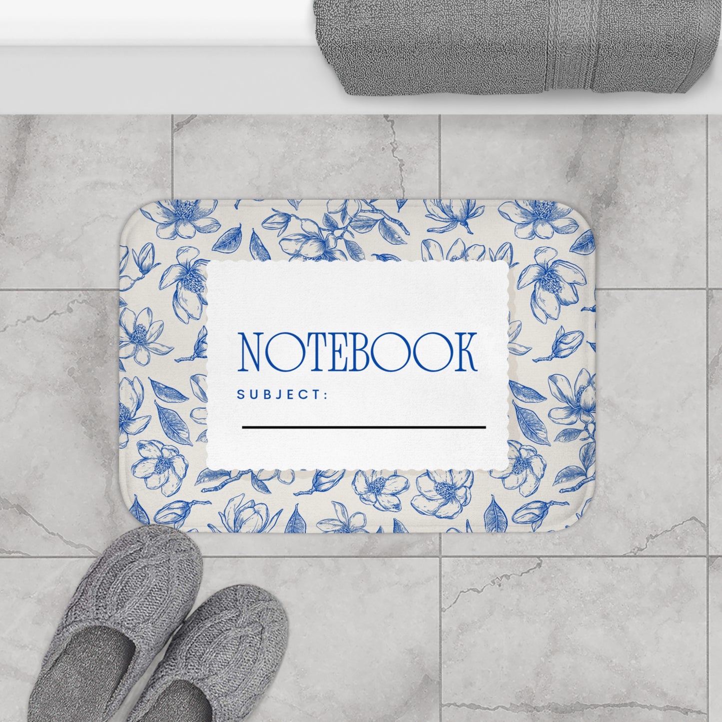 Floral Pattern Bath Mat, Fun Teen Bathroom College Dorm, Home Decor Rug, Housewarming Gift, Cute Bedroom Accent, Unique Shower Mat