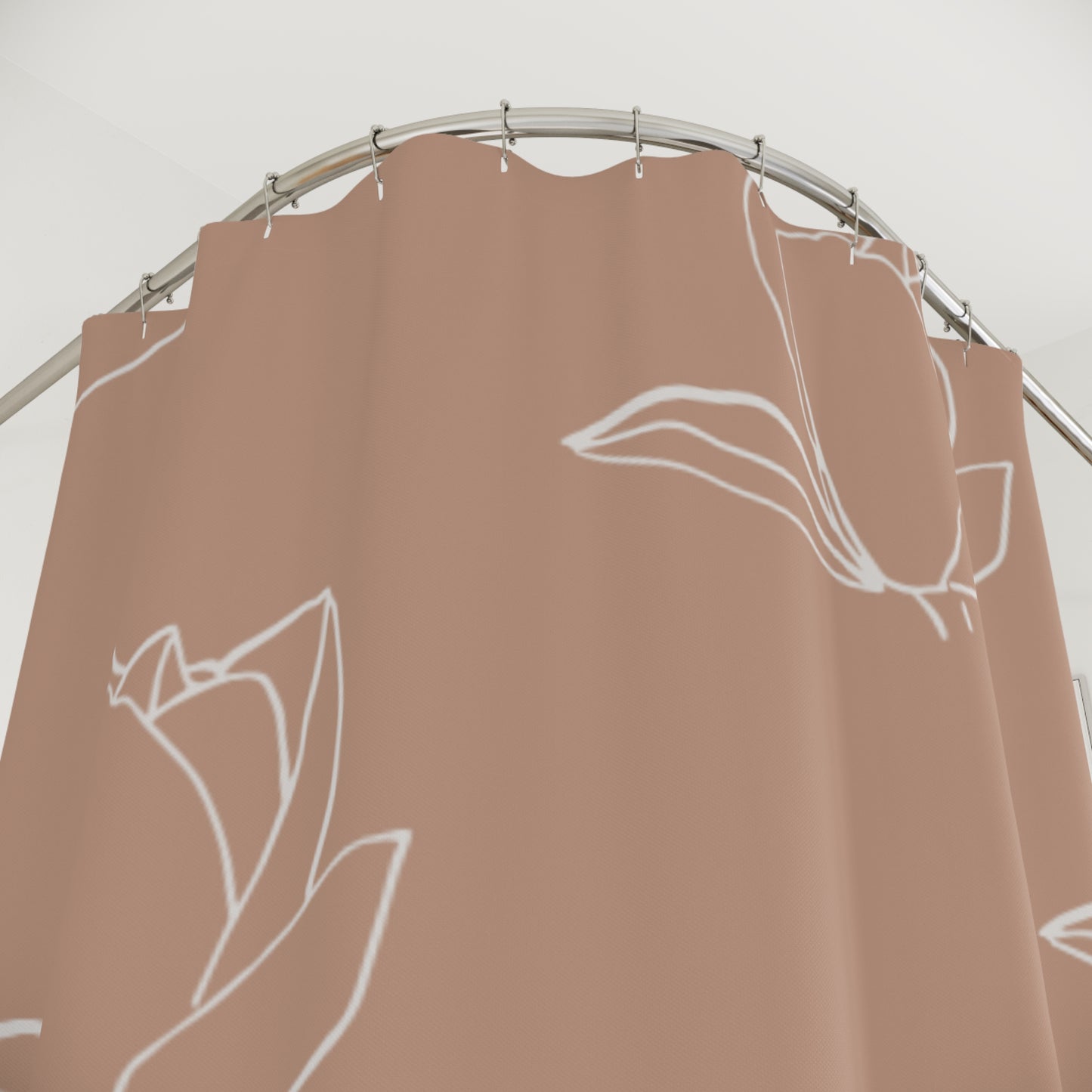 Mauve Shower Curtain, Beige Aesthetic College Dorm Bathroom Decor, Boho Fabric Bathroom Curtain, Trendy Neutral Shower Curtain, Unique