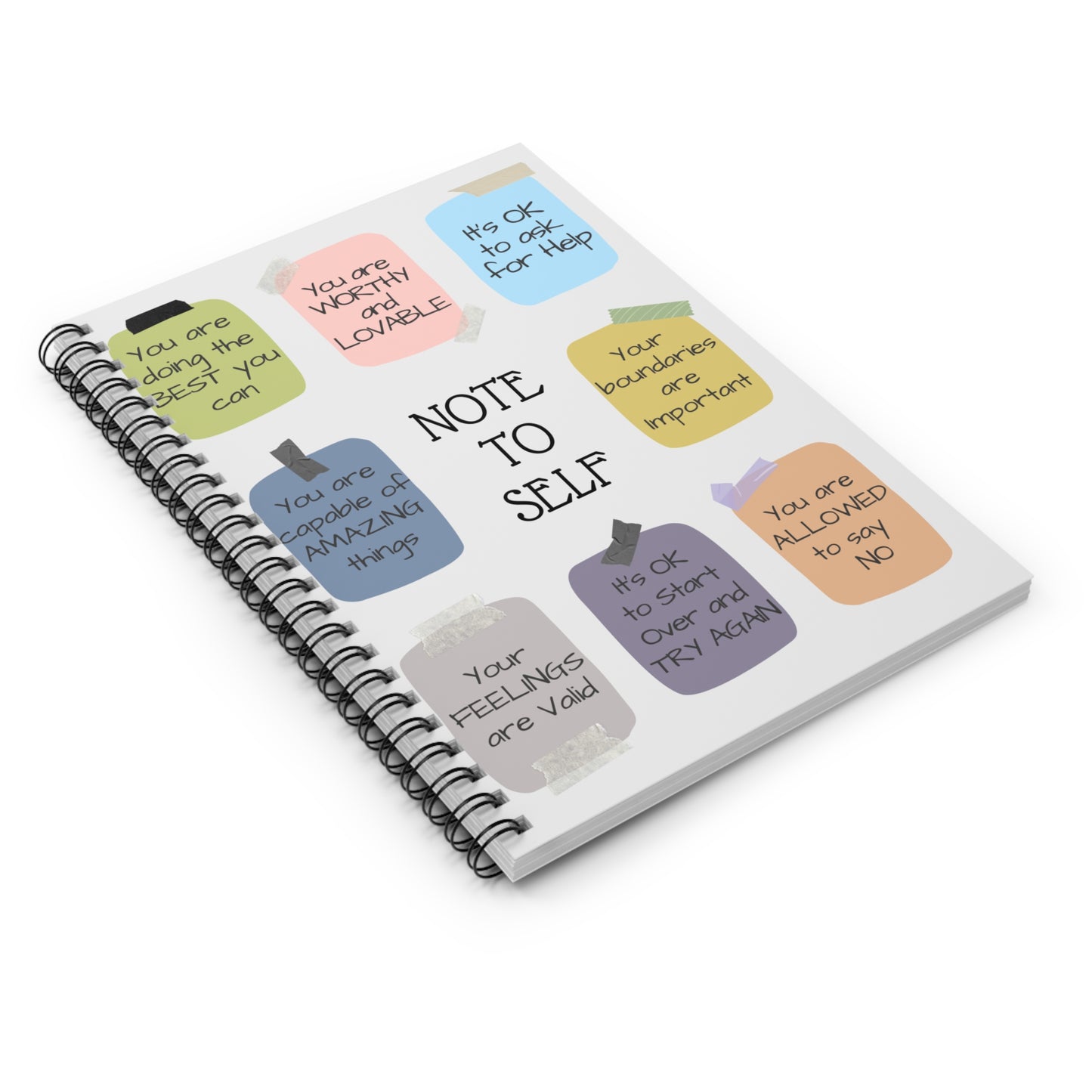 Sticky-Note Spiral Notebook - Ruled Line for School Kids, College Kids, and Teens, Back to School Supplies, Reminder Journal, To-Do List