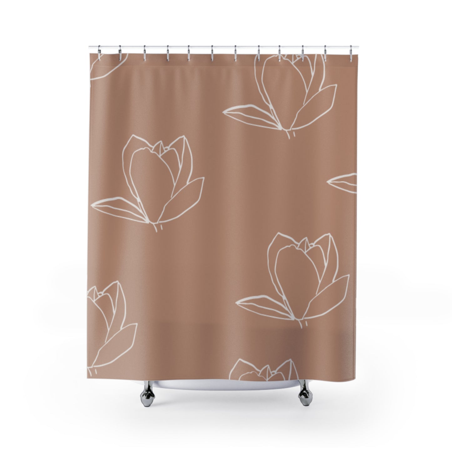 Mauve Shower Curtain, Beige Aesthetic College Dorm Bathroom Decor, Boho Fabric Bathroom Curtain, Trendy Neutral Shower Curtain, Unique