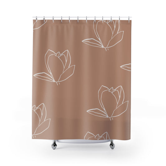 Mauve Shower Curtain, Beige Aesthetic College Dorm Bathroom Decor, Boho Fabric Bathroom Curtain, Trendy Neutral Shower Curtain, Unique